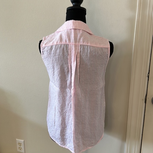 Tommy Bahama, pink/white striped, linen, XS, EUC, worn only a few times. - Picture 2 of 3